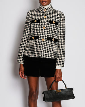 Gucci Houndstooth Black and White Jacket with Gold Detailing on Button Size IT 42 (UK 10)