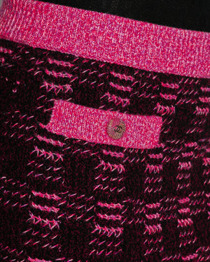 Chanel 22K Plum Knitted Midi Skirt with Pocket Detail FR 36 (UK 8)