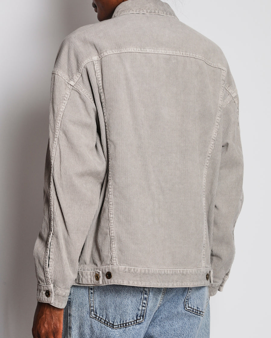 Miu Miu Grey Velvet Corduroy Jacket with Logo Detail Size IT 40 (UK 8)