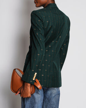Gucci Green Interlocking GG Tailored Jacket Size IT 38 (UK 6)
