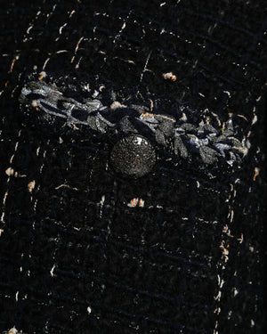Chanel 17/A Black Long Sleeve Tweed Jacket with Braided Piping Detail Size FR 40 (UK 12)