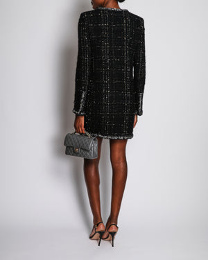 Chanel 17/A Black Long Sleeve Tweed Jacket with Braided Piping Detail Size FR 40 (UK 12)