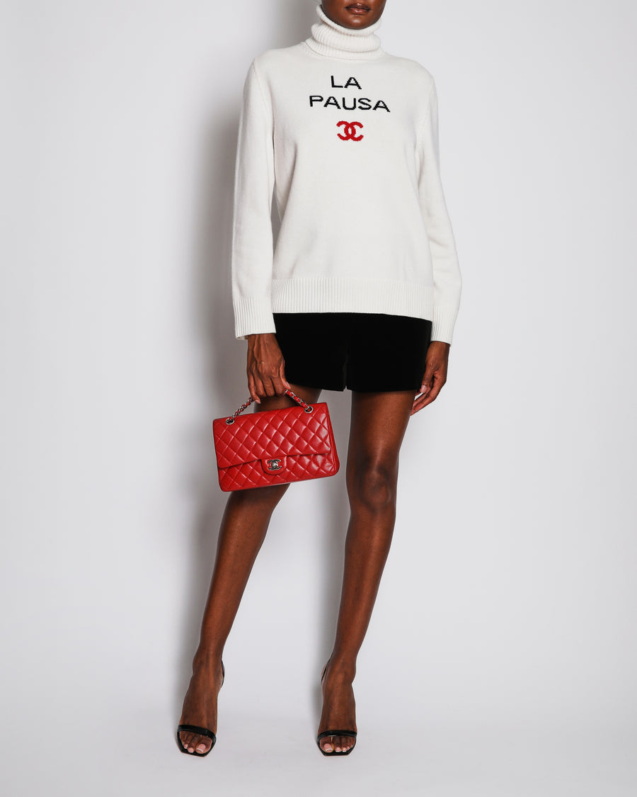 Chanel 19/C Ivory "La Pausa" Long Sleeve High Neck Jumper Size FR 42 (UK 14)