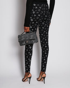Chanel 20/C Black CC Sequin Logo Leggings Size FR 40 (UK 12)