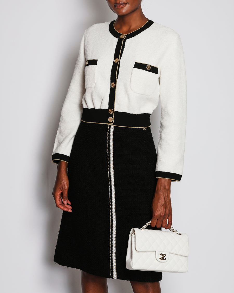 Chanel Ivory 19/C Round Neck CC Button Down Cardigan with Pocket Detail FR 40 (UK 12)