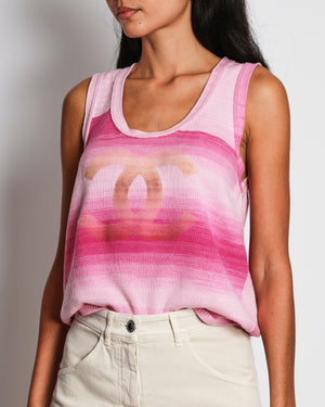Chanel 24/C Pink Ombre CC Tank Top Size FR 40 (UK 12)