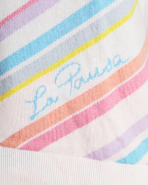 Chanel 19/C "La Pausa" Ivory Striped Multicolour CC Jumper Size FR 40 (UK 12)