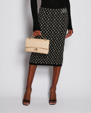 Louis Vuitton Black Monogram Tube Midi Skirt Size M (UK 10)