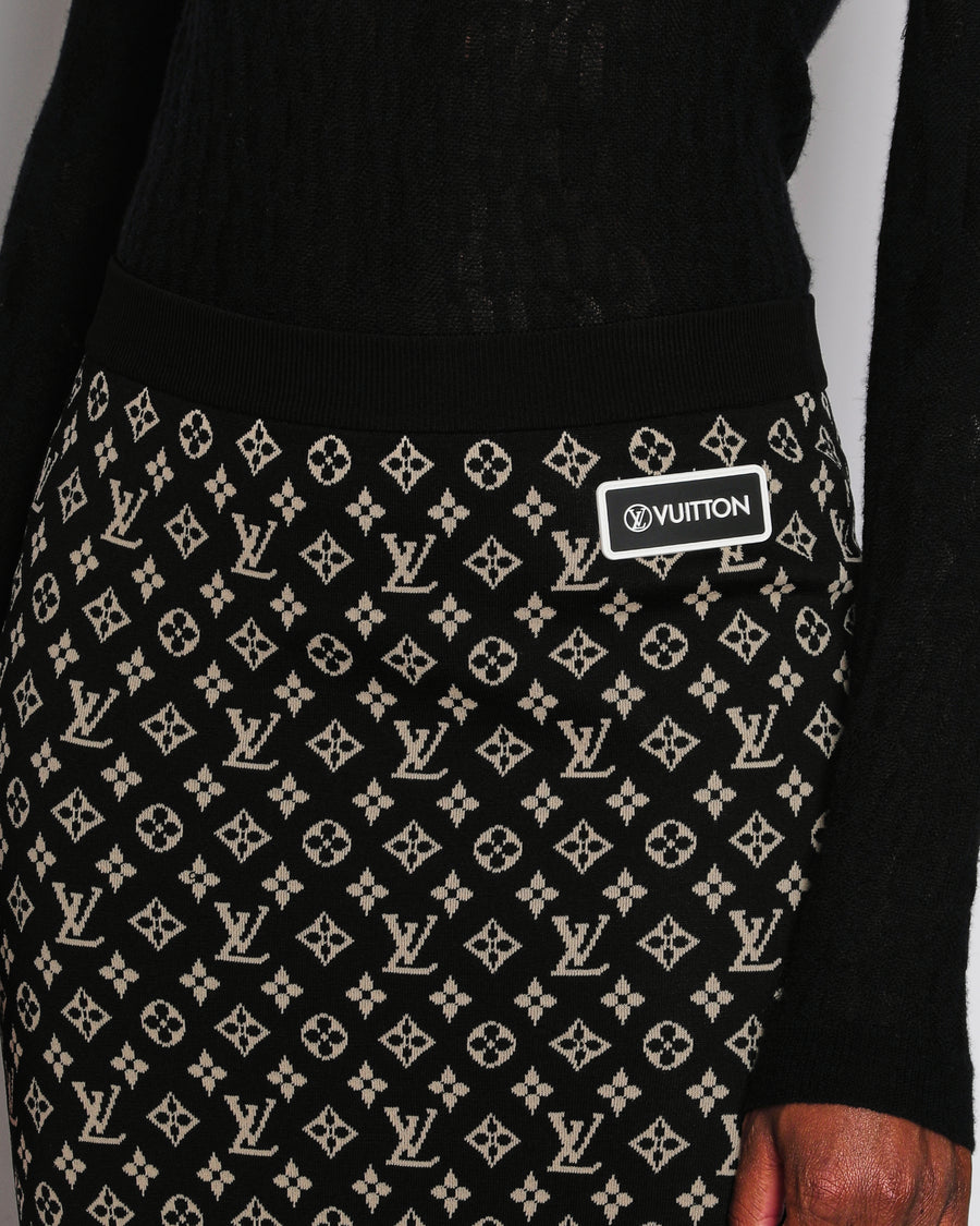Louis Vuitton Black Monogram Tube Midi Skirt Size M (UK 10)