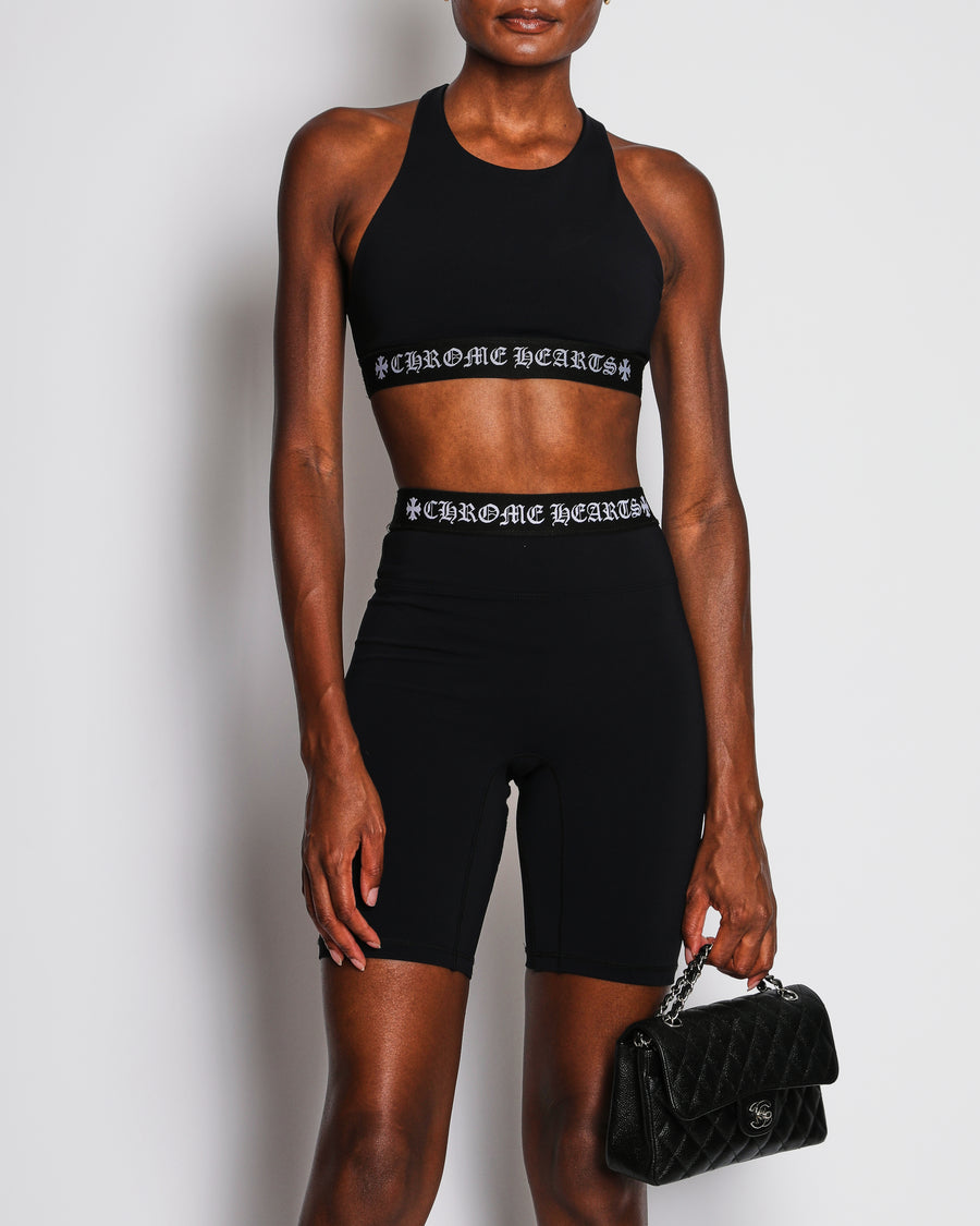Chrome Hearts Black Two Piece Gym Set with Logo Detailing Size S (UK 8)