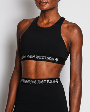Chrome Hearts Black Two Piece Gym Set with Logo Detailing Size S (UK 8)