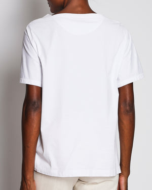 Hermès White Embroidered Pocket Detail T-Shirt Size FR 38 (UK 10)
