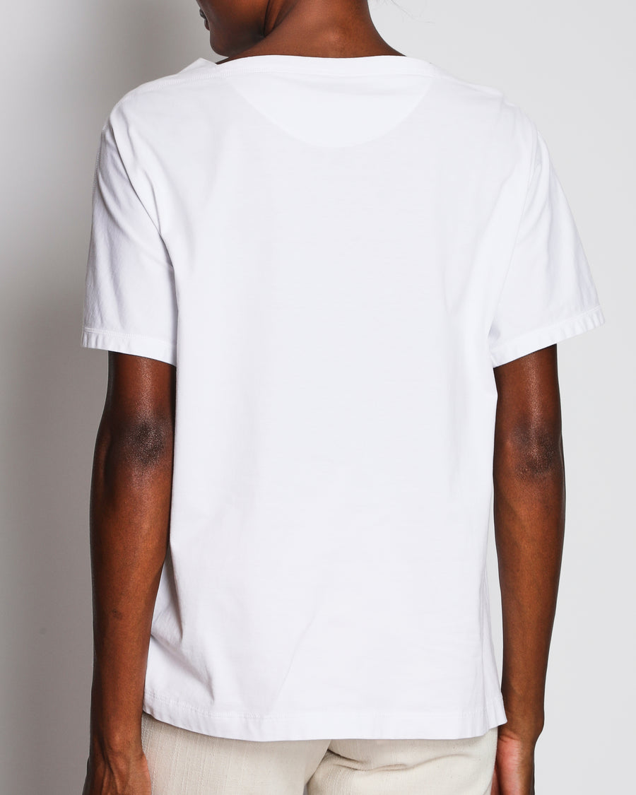 Hermès White Embroidered Pocket Detail T-Shirt Size FR 38 (UK 10)