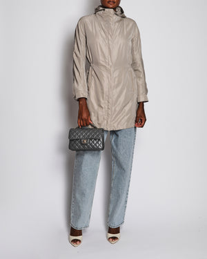Loro Piana Grey Hooded Rain Coat Size IT 40 (UK 8)