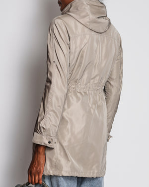 Loro Piana Grey Hooded Rain Coat Size IT 40 (UK 8)