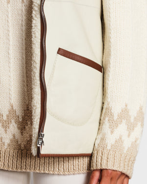 Loro Piana Beige Shearling Reversible Hooded Gilet with Brown Piping Detail Size S (UK 8)