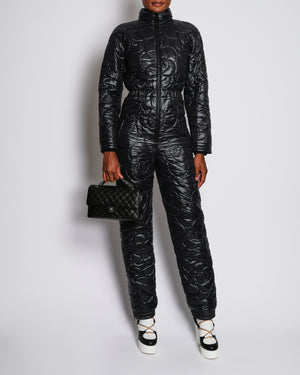 Chanel Black Coco Neige Quilted One-Piece Ski Suit Size FR 38 (UK 10)