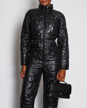 Chanel Black Coco Neige Quilted One-Piece Ski Suit Size FR 38 (UK 10)