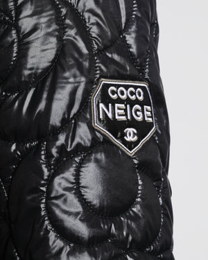 Chanel Black Coco Neige Quilted One-Piece Ski Suit Size FR 38 (UK 10)