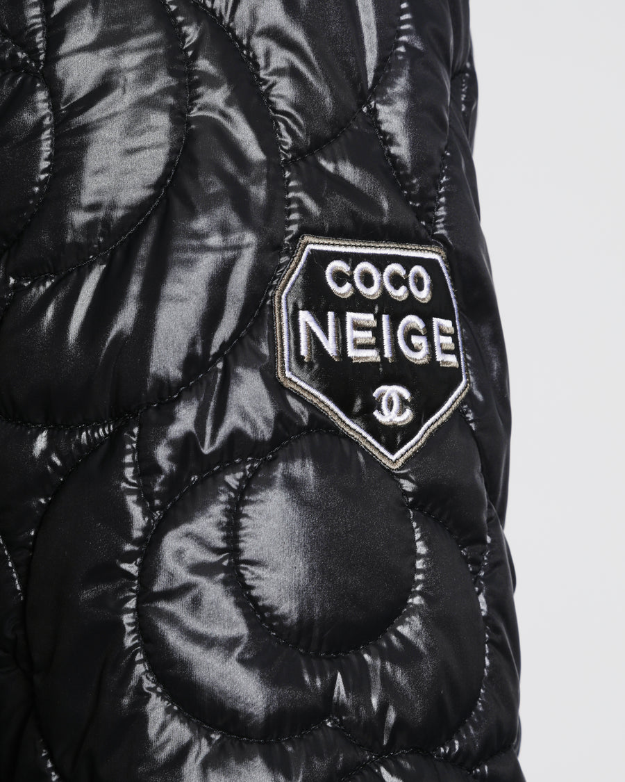 Chanel Black Coco Neige Quilted One-Piece Ski Suit Size FR 38 (UK 10)