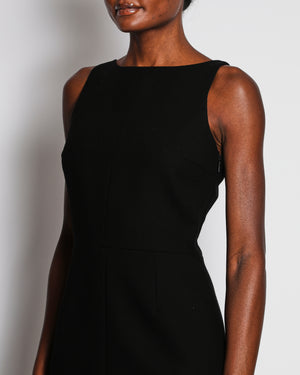Saint Laurent Black Sleeveless Asymmetric Sleeveless Midi Dress Size FR 38 (UK 10)