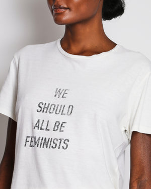 Christian Dior White 'We Should All Be Feminists' T-Shirt Size FR 38 (UK 10)