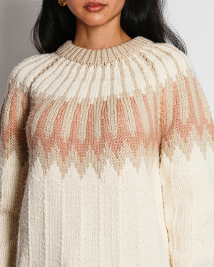Chloe Beige Cable Knit Long Line Jumper Size S (UK 8)