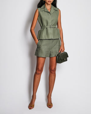 Christian Dior Khaki Sleeveless Vest with Matching Short Set Size FR 38 (UK 10)