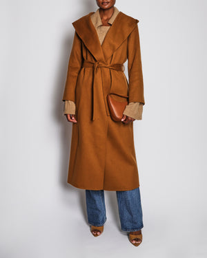 The Row Brown Hooded Wrap Coat with Pocket Detail Size S (UK 8)