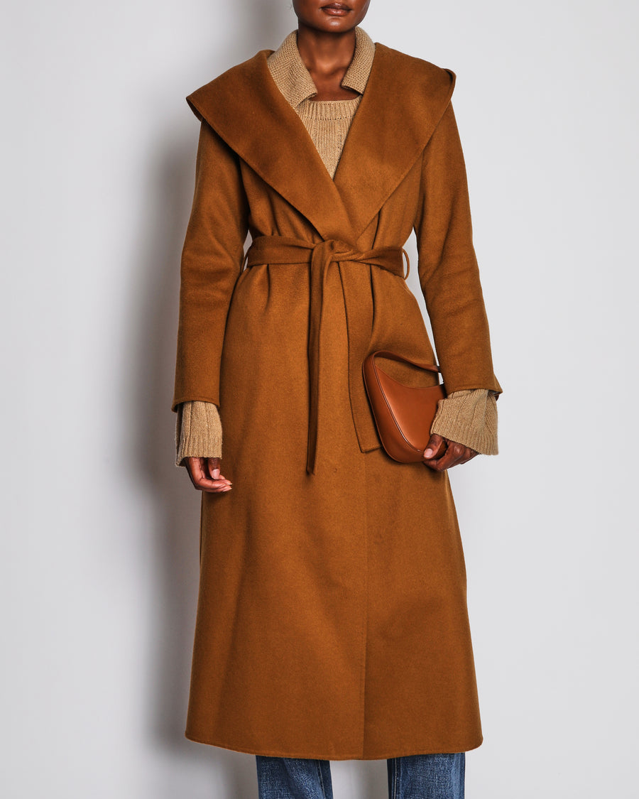 The Row Brown Hooded Wrap Coat with Pocket Detail Size S (UK 8)