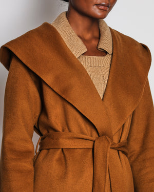 The Row Brown Hooded Wrap Coat with Pocket Detail Size S (UK 8)