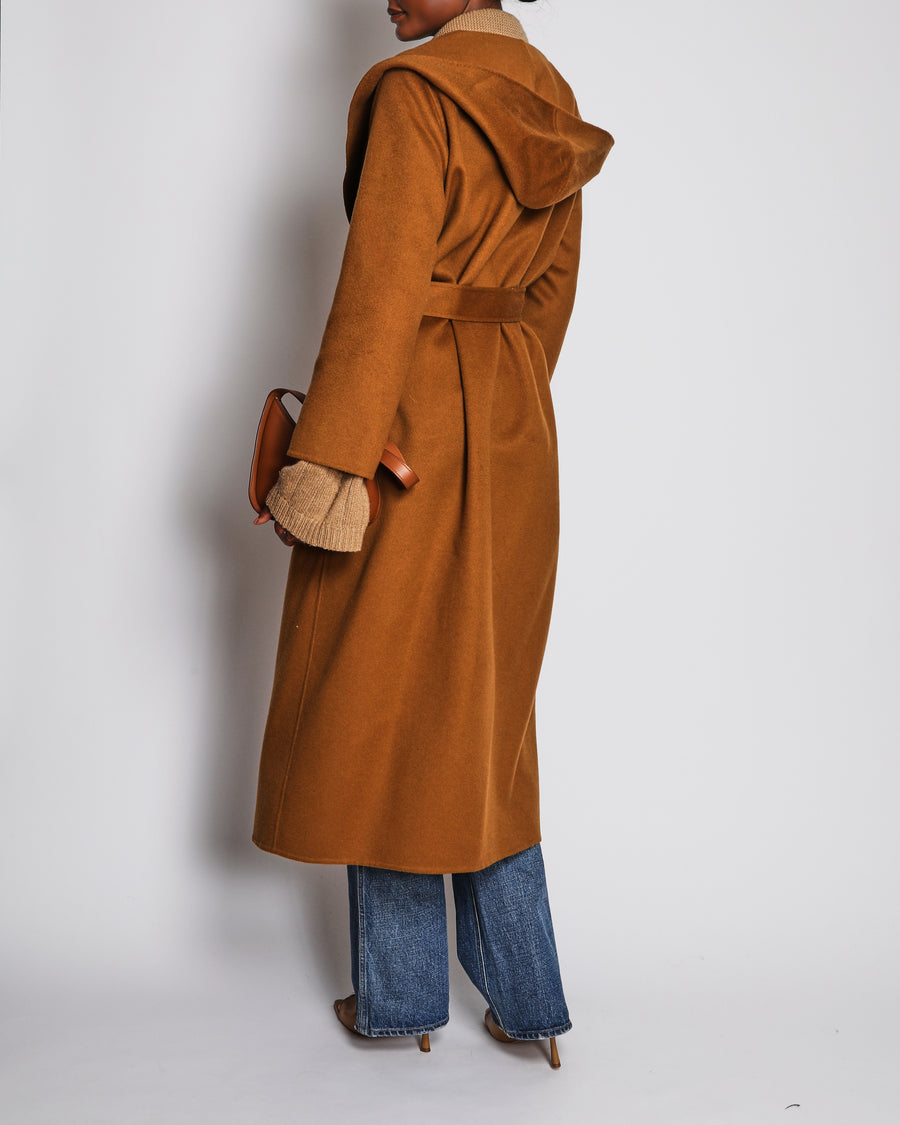 The Row Brown Hooded Wrap Coat with Pocket Detail Size S (UK 8)