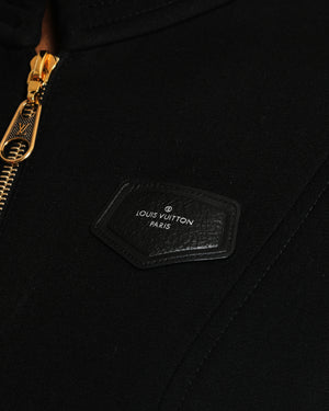 Louis Vuitton Black Short Sleeve Peplum Dress with Patch Leather Logo Size FR 36 (UK 8)