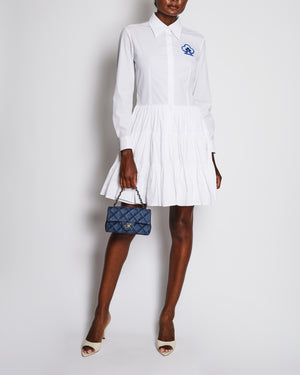 Louis Vuitton White Long Sleeve Midi Shirt Dress FR 38 (UK 10)