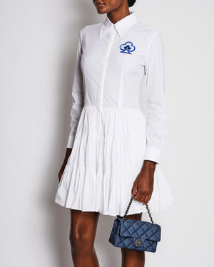 Louis Vuitton White Long Sleeve Midi Shirt Dress FR 38 (UK 10)