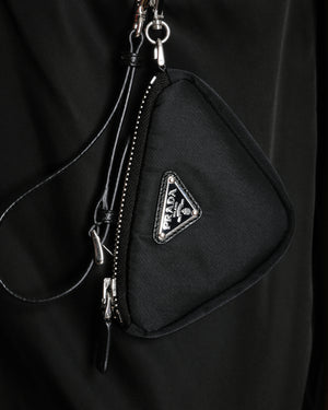 Prada Black A-Line Re-Nylon Dress With Detachable Triangle Pouch Details Size IT 38 (UK 6)