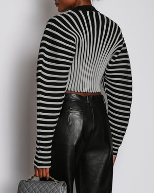 Louis Vuitton Black and Grey Long-Sleeved Cardigan and Zipper Detail Size M (UK 10)