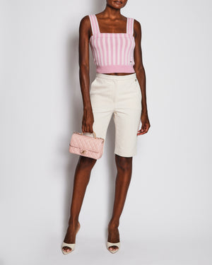 Chanel 25/SS Striped Pink Tank Top Size FR 34 (UK 6)