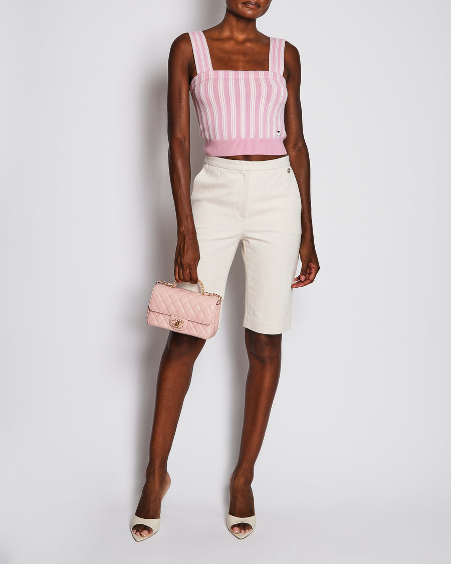 Chanel 25/SS Striped Pink Tank Top Size FR 34 (UK 6)