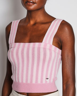 Chanel 25/SS Striped Pink Tank Top Size FR 34 (UK 6)