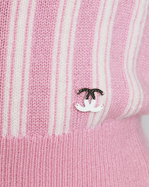 Chanel 25/SS Striped Pink Tank Top Size FR 34 (UK 6)