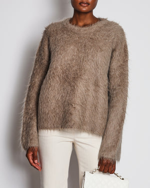 Toteme Taupe Boxy Alpaca-Blend Sweater Size XS/S (UK 6/8)