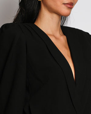 Saint Laurent Black Playsuit with Ruffle Detail Size FR 38 (UK 10)