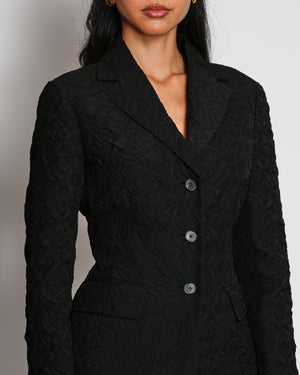 Christian Dior Black Crinkled-Effect Bar Jacket Size FR 40 (UK 12)