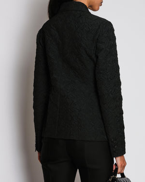 Christian Dior Black Crinkled-Effect Bar Jacket Size FR 40 (UK 12)