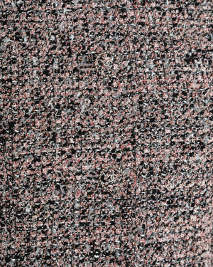 Chanel Pink and Black Tweed Jacket with Silver Details Size FR 36 (UK 8)