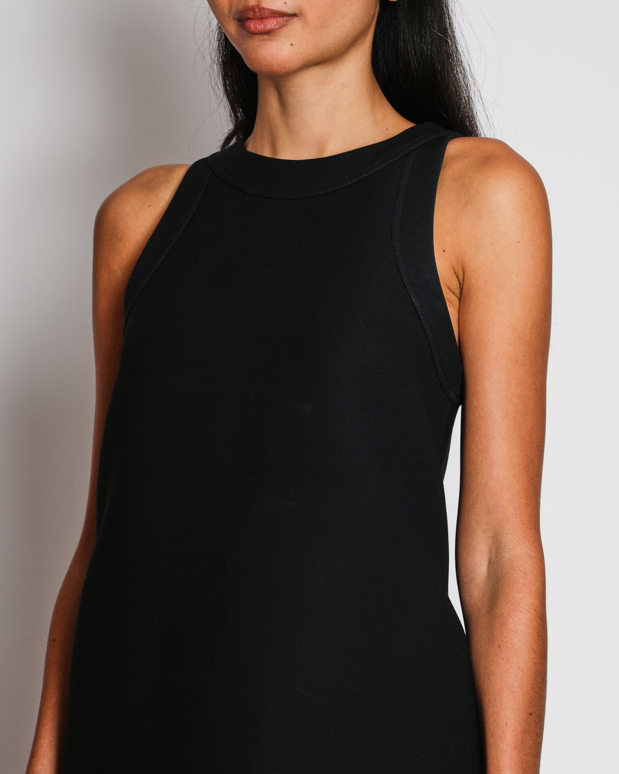 Christian Dior Black A-Line Short Dress with Orange and Green Colour Blocking Panels Size FR 36 (UK 8)