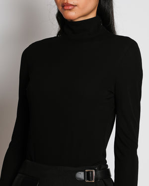 Alaïa Black Heat Cut-Out Open-Back Jersey Bodysuit Hooded Bodysuit Size FR 38 (UK 10)