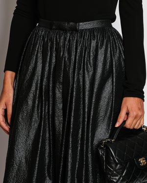 Christian Dior Metallic Black Textured Midi Skirt Size FR 34 (UK 6)