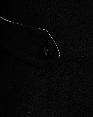 Chanel Black Wool Cropped Jacket With Contrasting Cream Silk Lining Size FR 34 (UK 6)